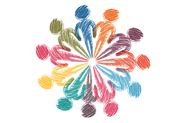 Symbolik eines Netzwerkes durch verschiedenfarbig gezeichnete Menschen © Bild von Gerd Altmann auf Pixabay