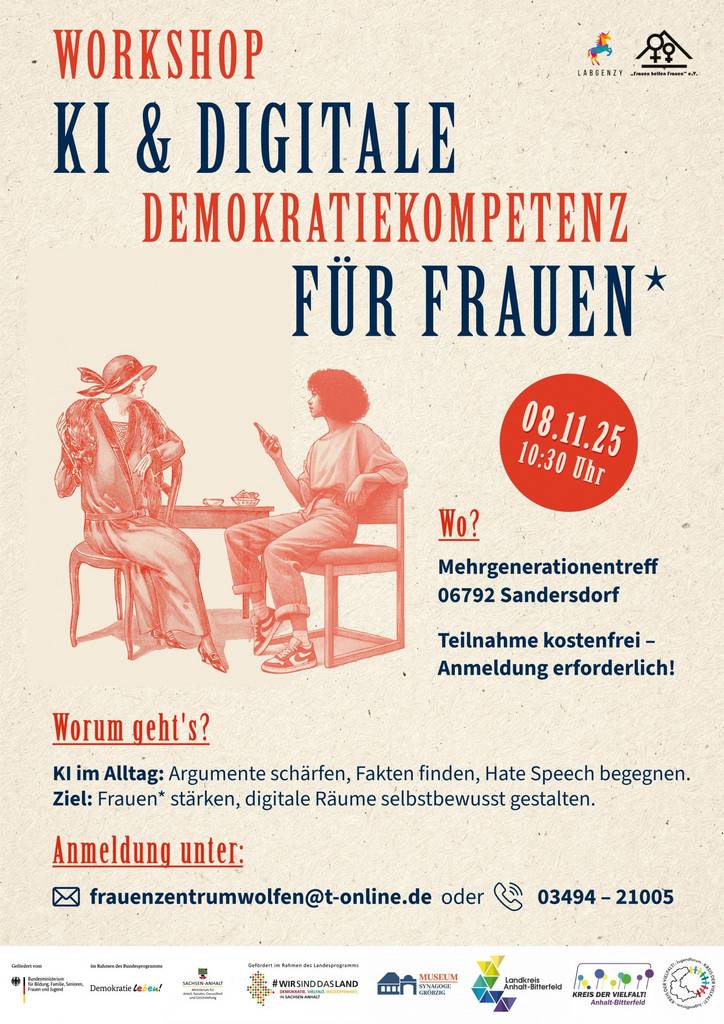 Plakat KI Demokratie Frauen