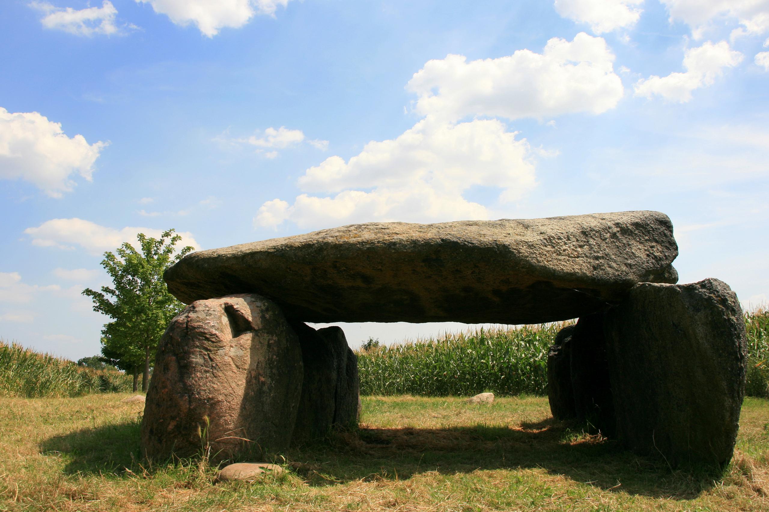 Großsteingrab bei Drosa ©Annett Freudenreich seitlicher Blick auf das Großsteingrab bei Drosa