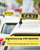 Online-Dienst für Taxi-, Mietwagen-, Kraftomnibusgenehmigungen © Landkreis Anhalt-Bitterfeld via Canva.com Man sieht zwei Taxis in Reihe stehen