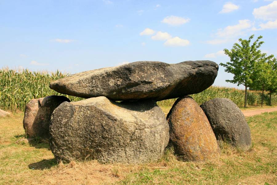 Blick auf das Großsteingrab bei Drosa © Annett Freudenreich