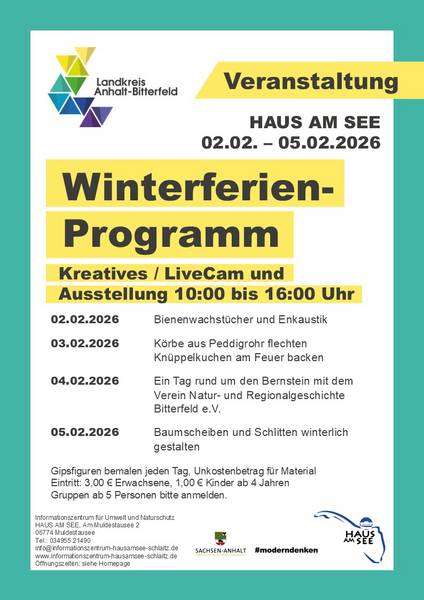Plakat zum Winterferienprogramm HAUS AM SEE