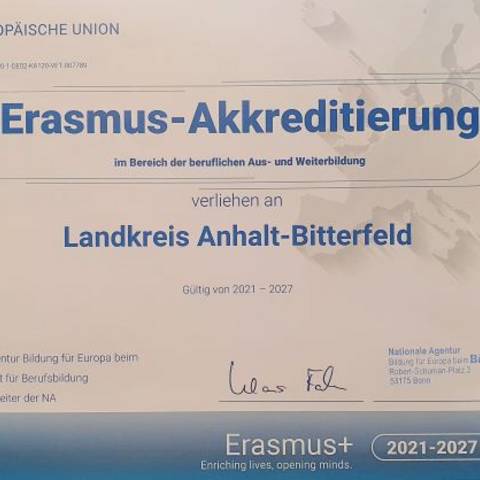 Akkreditierung Erasmus+ © Landkreis Anhalt-Bitterfeld